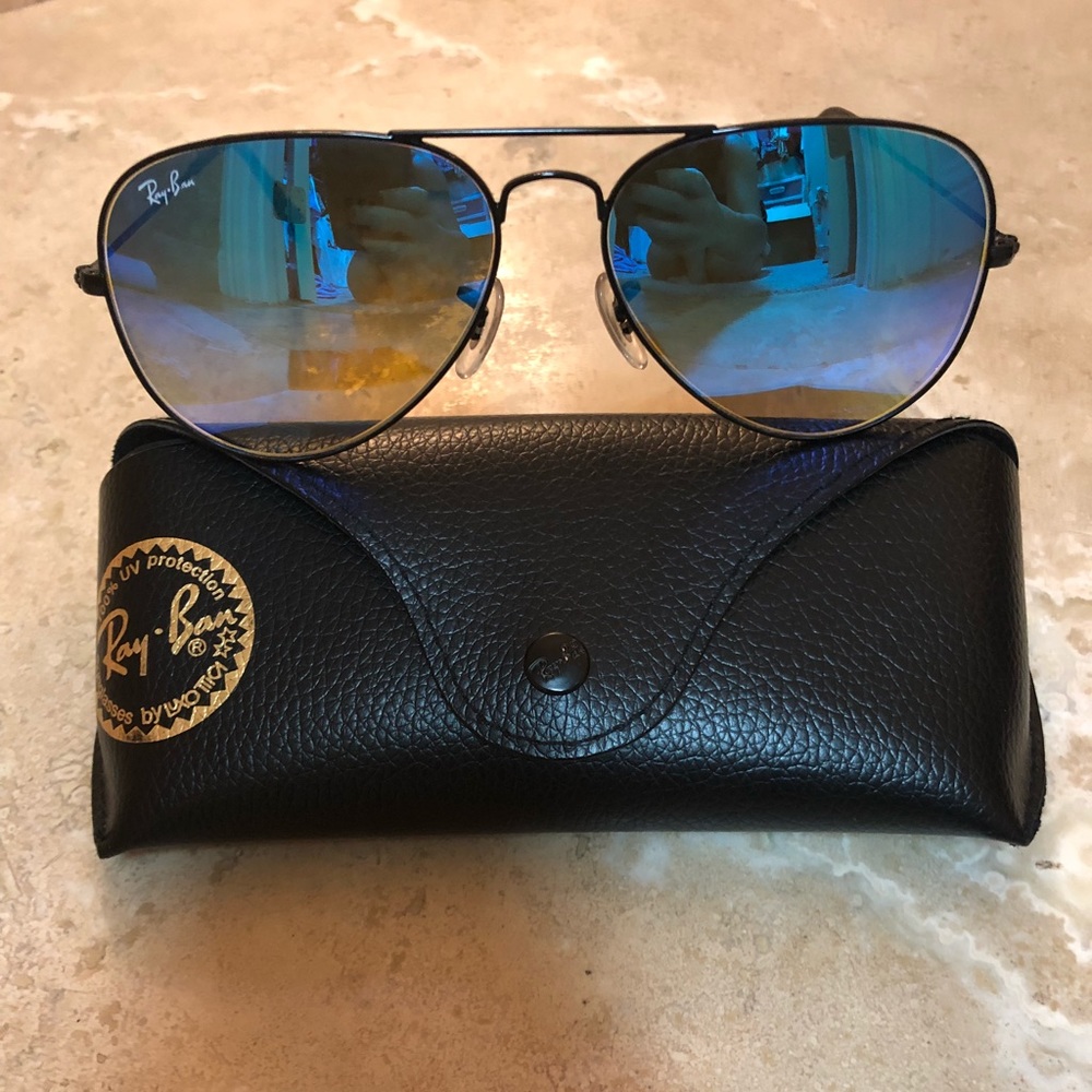 Ray Ban Aviator RB3025 Blue flash lense
